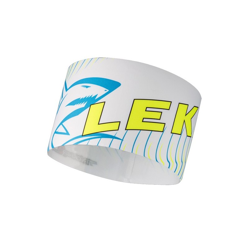 Leki Shark Hodebånd  hvit-gul-cyan